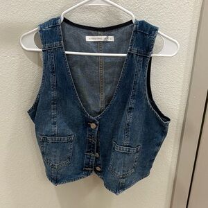 Denim Button-Up Vest